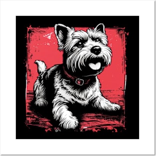 Retro Art Cairn Terrier Dog Lover Posters and Art